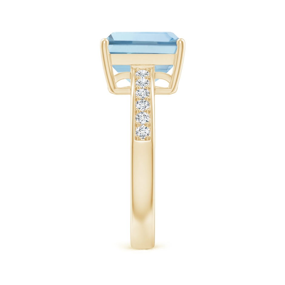 10x8mm AA Octagonal Aquamarine Cocktail Ring with Diamonds in Yellow Gold side-2