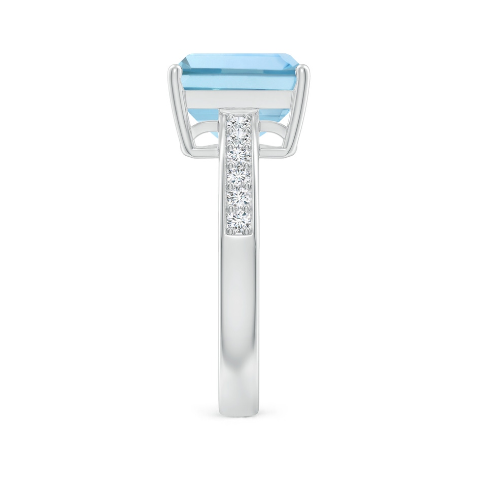 10x8mm AAA Octagonal Aquamarine Cocktail Ring with Diamonds in P950 Platinum side-2