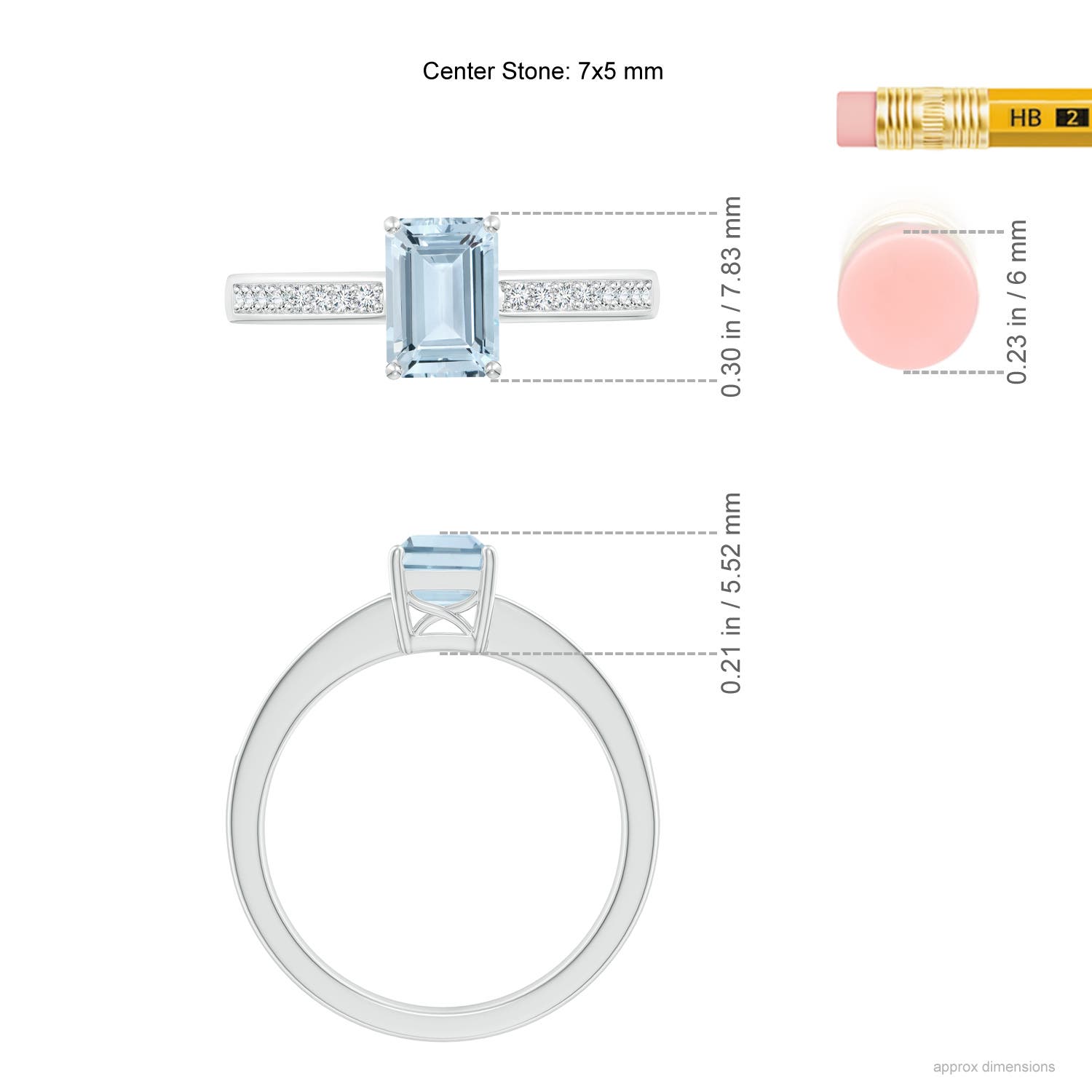 A - Aquamarine / 0.93 CT / 14 KT White Gold