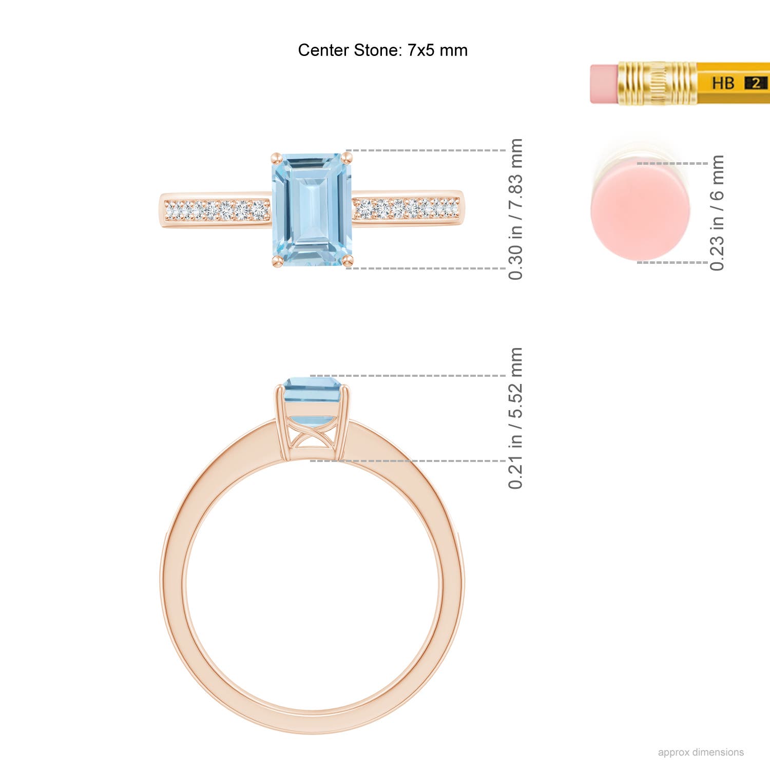 AA - Aquamarine / 0.93 CT / 14 KT Rose Gold