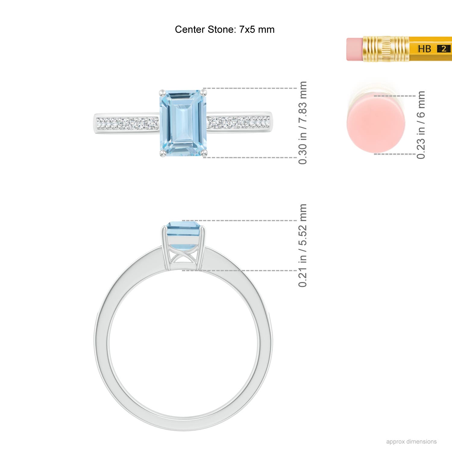 AA - Aquamarine / 0.93 CT / 14 KT White Gold