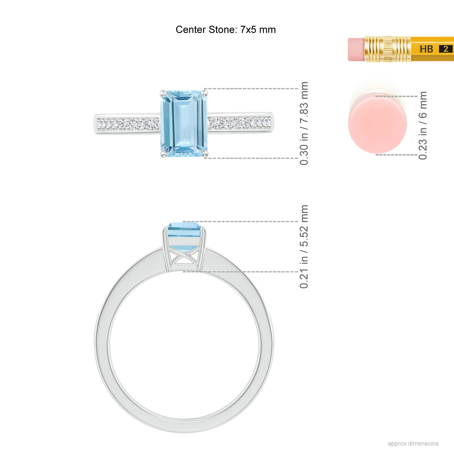 AAA - Aquamarine / 0.93 CT / 14 KT White Gold