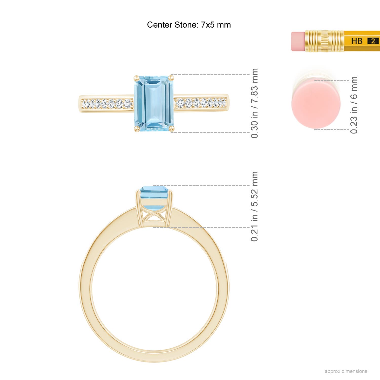 AAA - Aquamarine / 0.93 CT / 14 KT Yellow Gold