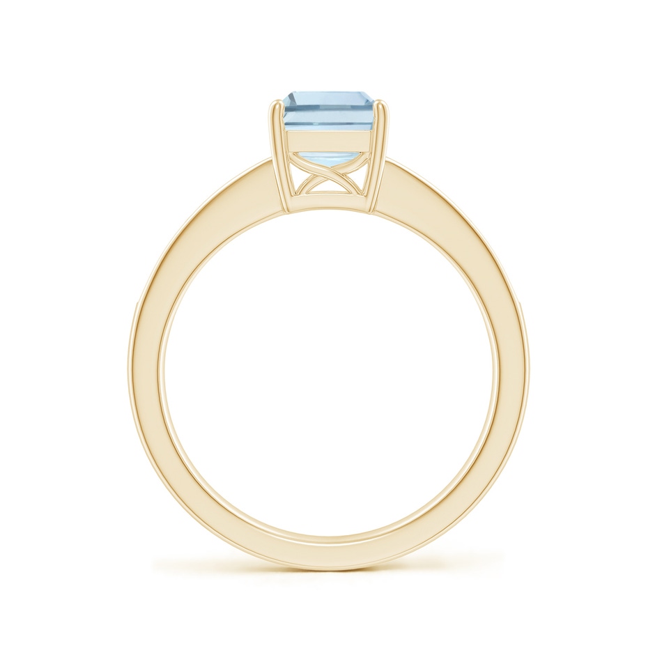 8x6mm A Octagonal Aquamarine Cocktail Ring with Diamonds in Yellow Gold side-1
