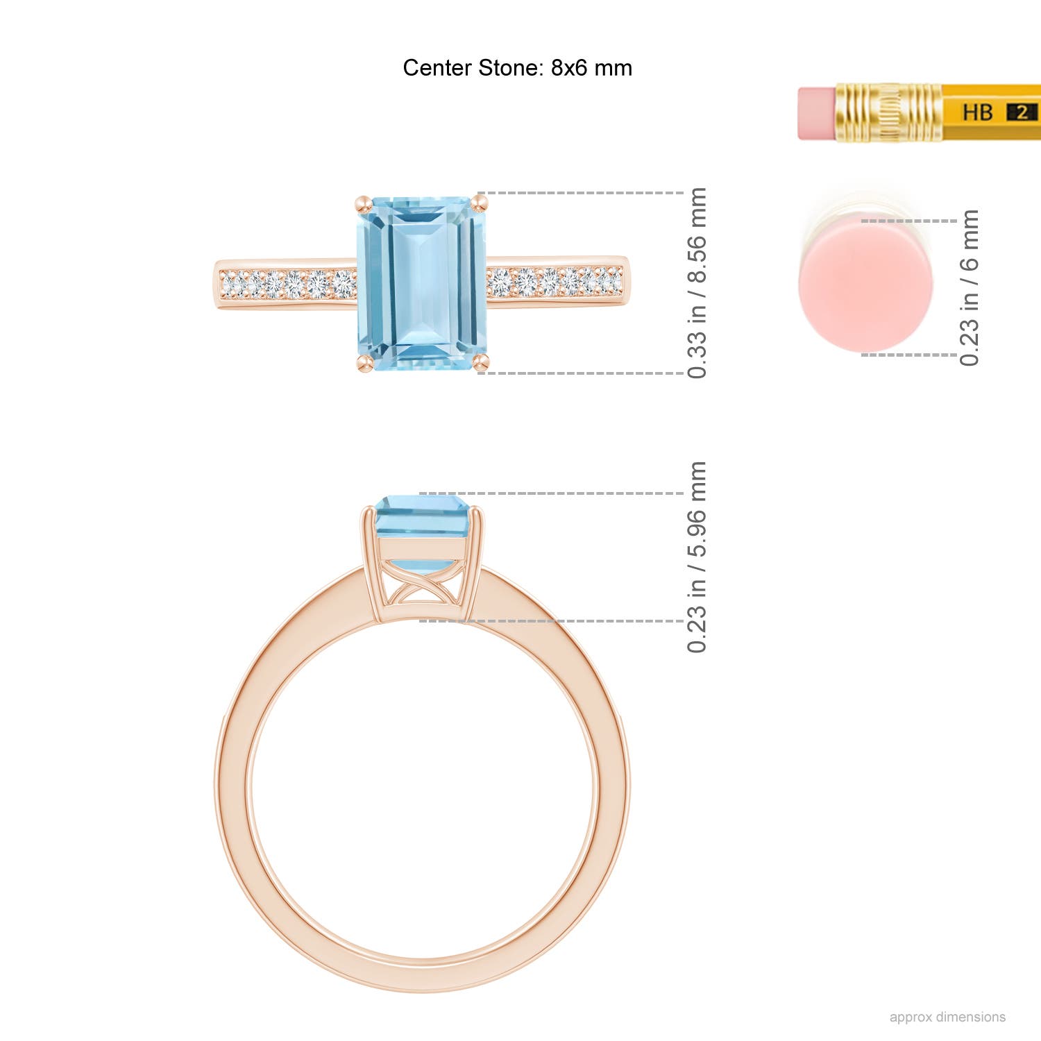 AAA - Aquamarine / 1.49 CT / 14 KT Rose Gold