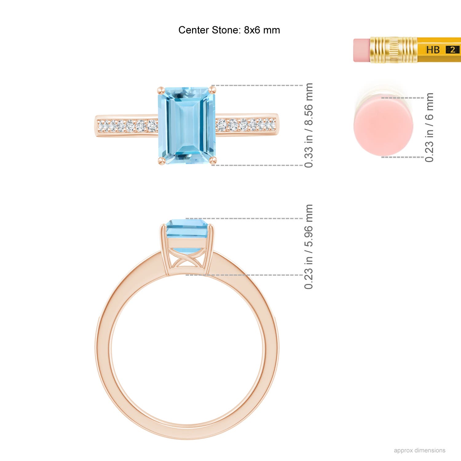 AAAA - Aquamarine / 1.49 CT / 14 KT Rose Gold