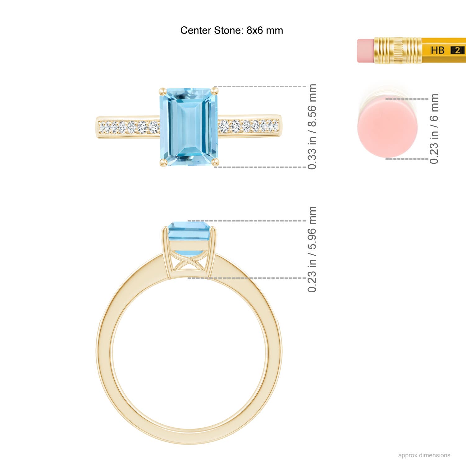 AAAA - Aquamarine / 1.49 CT / 14 KT Yellow Gold