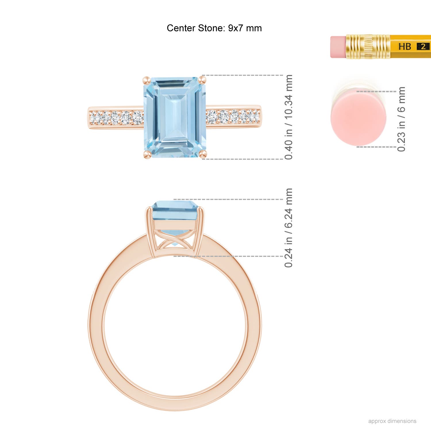 AA - Aquamarine / 2.14 CT / 14 KT Rose Gold