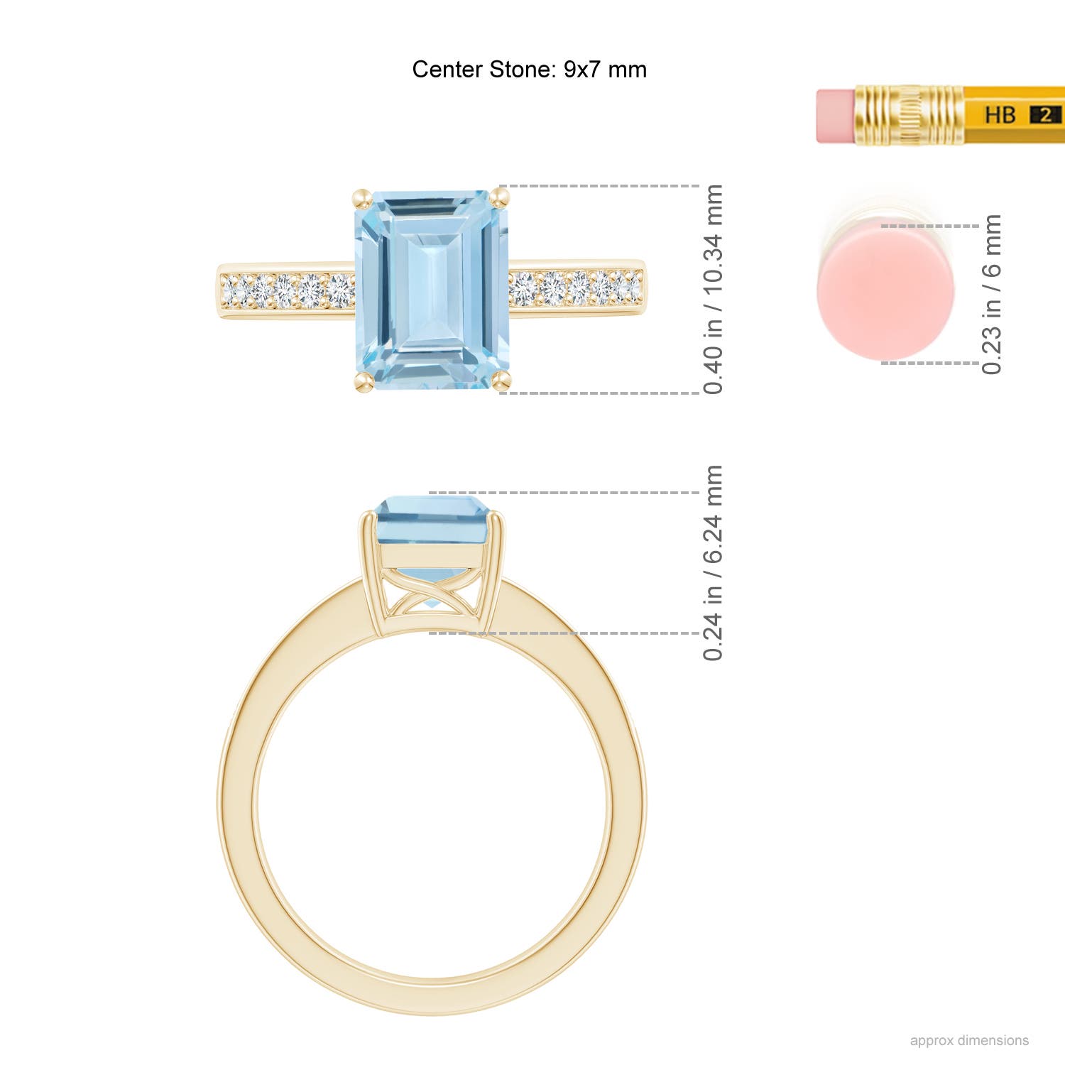 AA - Aquamarine / 2.14 CT / 14 KT Yellow Gold