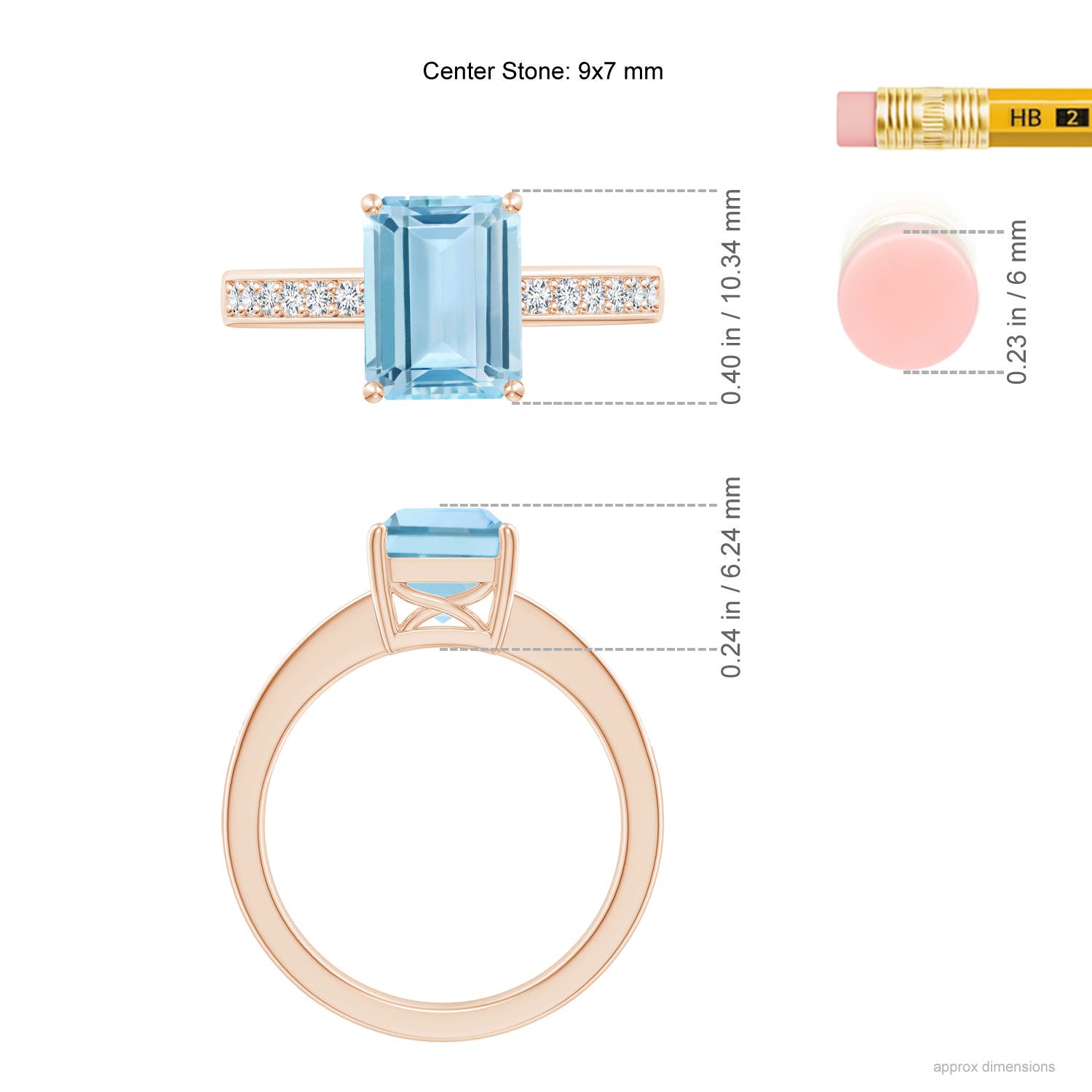 AAA - Aquamarine / 2.14 CT / 14 KT Rose Gold