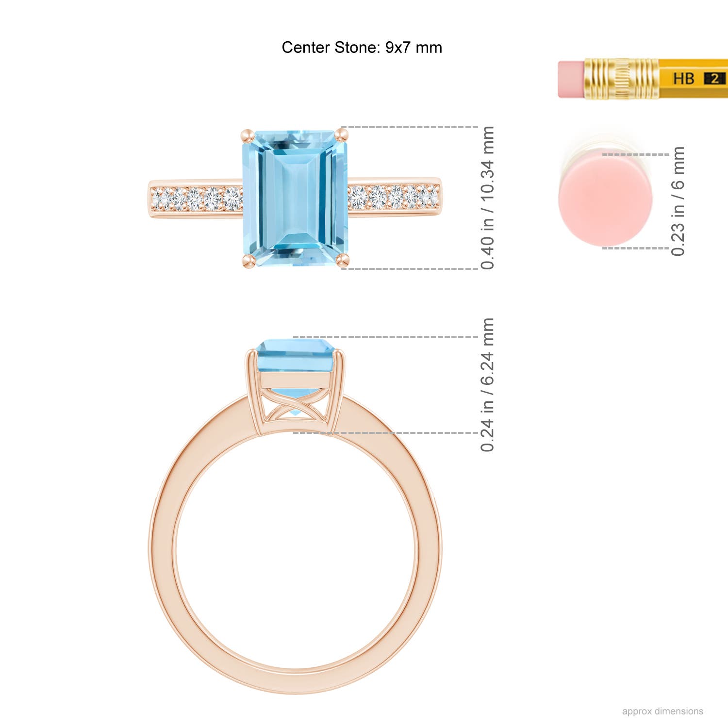 AAAA - Aquamarine / 2.14 CT / 14 KT Rose Gold