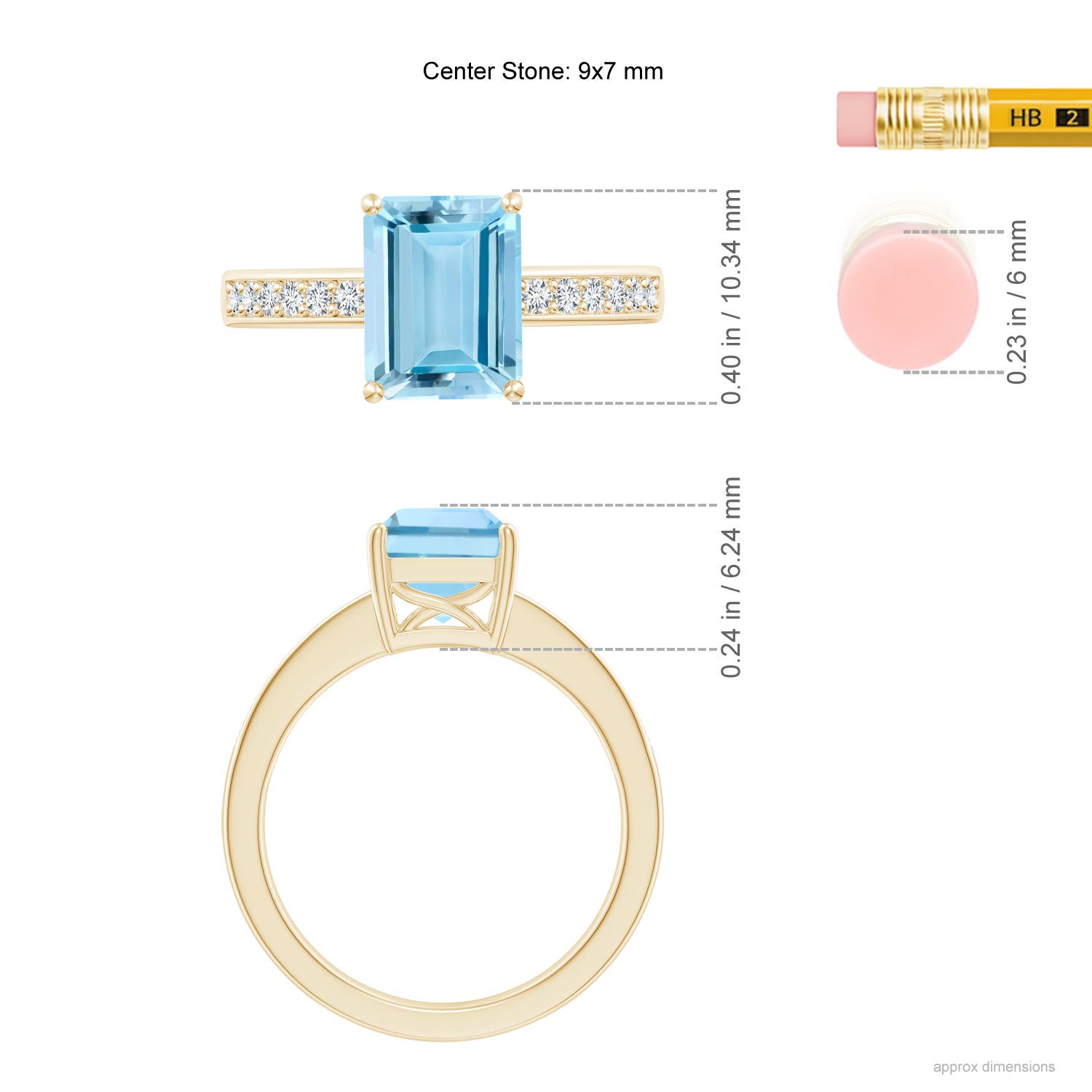 AAAA - Aquamarine / 2.14 CT / 14 KT Yellow Gold