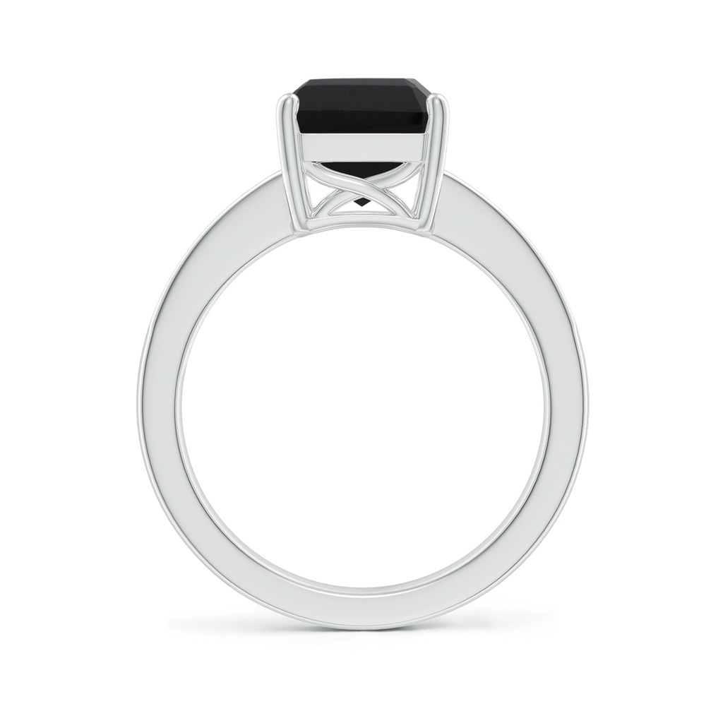 10x8mm AAA Octagonal Black Onyx Cocktail Ring with Diamonds in P950 Platinum Side-1
