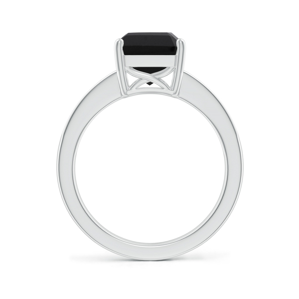 10x8mm AAA Octagonal Black Onyx Cocktail Ring with Diamonds in P950 Platinum - Side_1