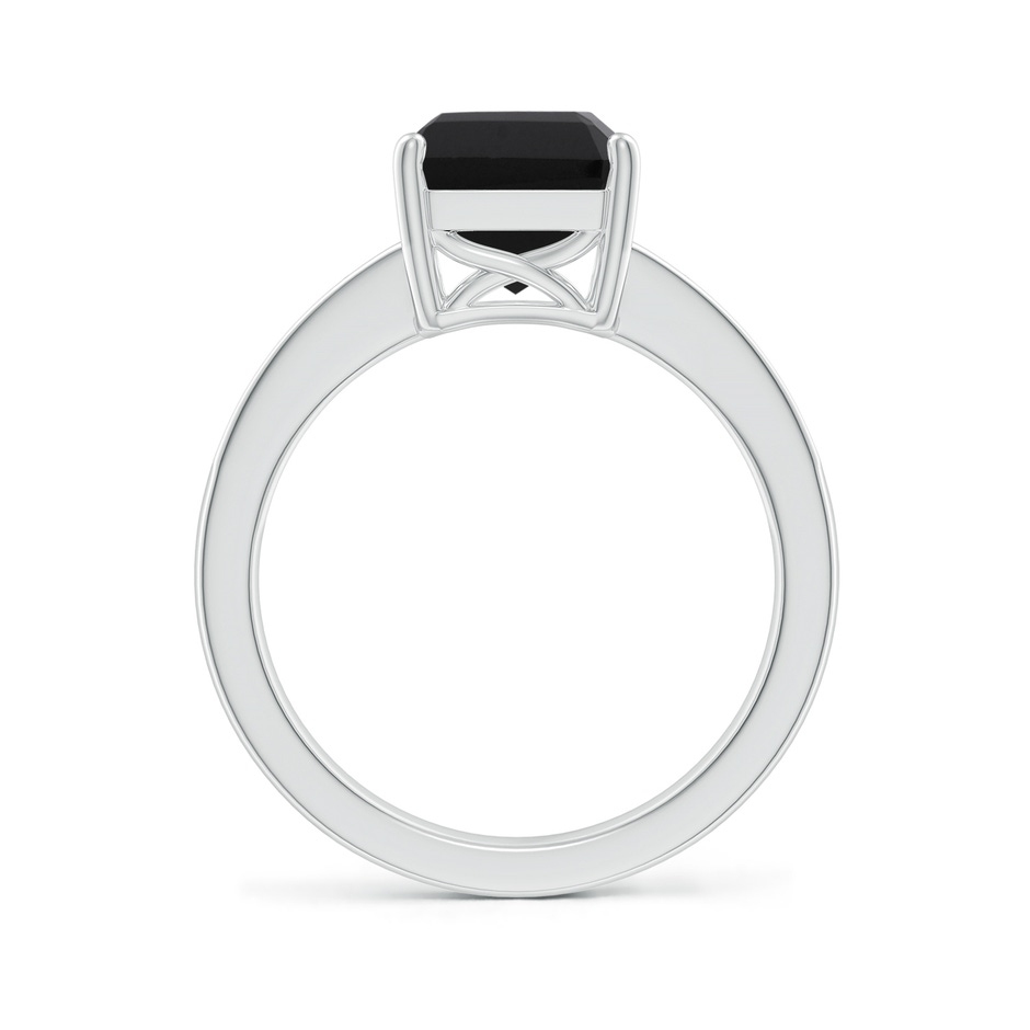 10x8mm AAA Octagonal Black Onyx Cocktail Ring with Diamonds in P950 Platinum Side-1