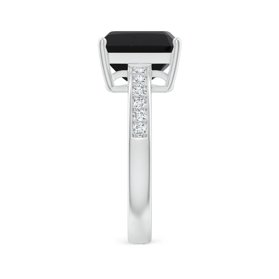 10x8mm AAA Octagonal Black Onyx Cocktail Ring with Diamonds in P950 Platinum Side-2