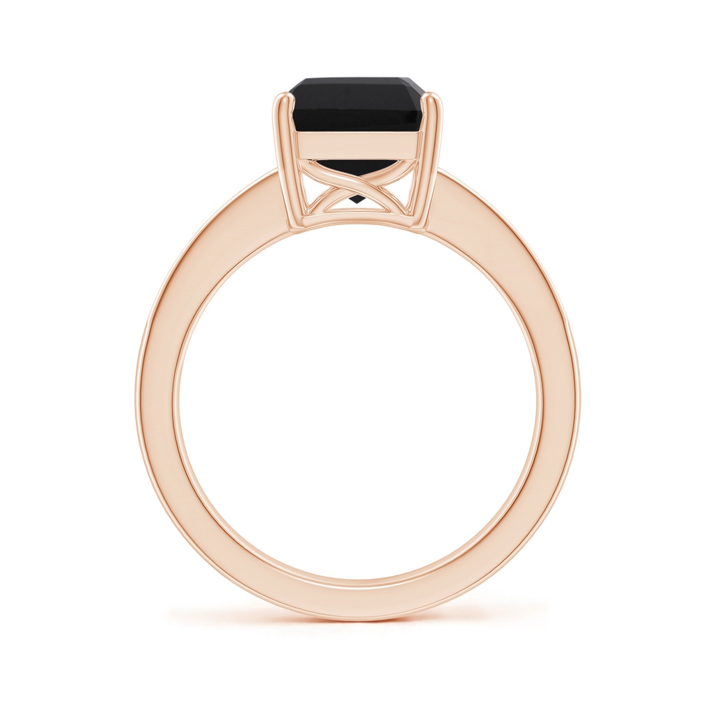 10x8mm AAA Octagonal Black Onyx Cocktail Ring with Diamonds in Rose Gold - Side_1