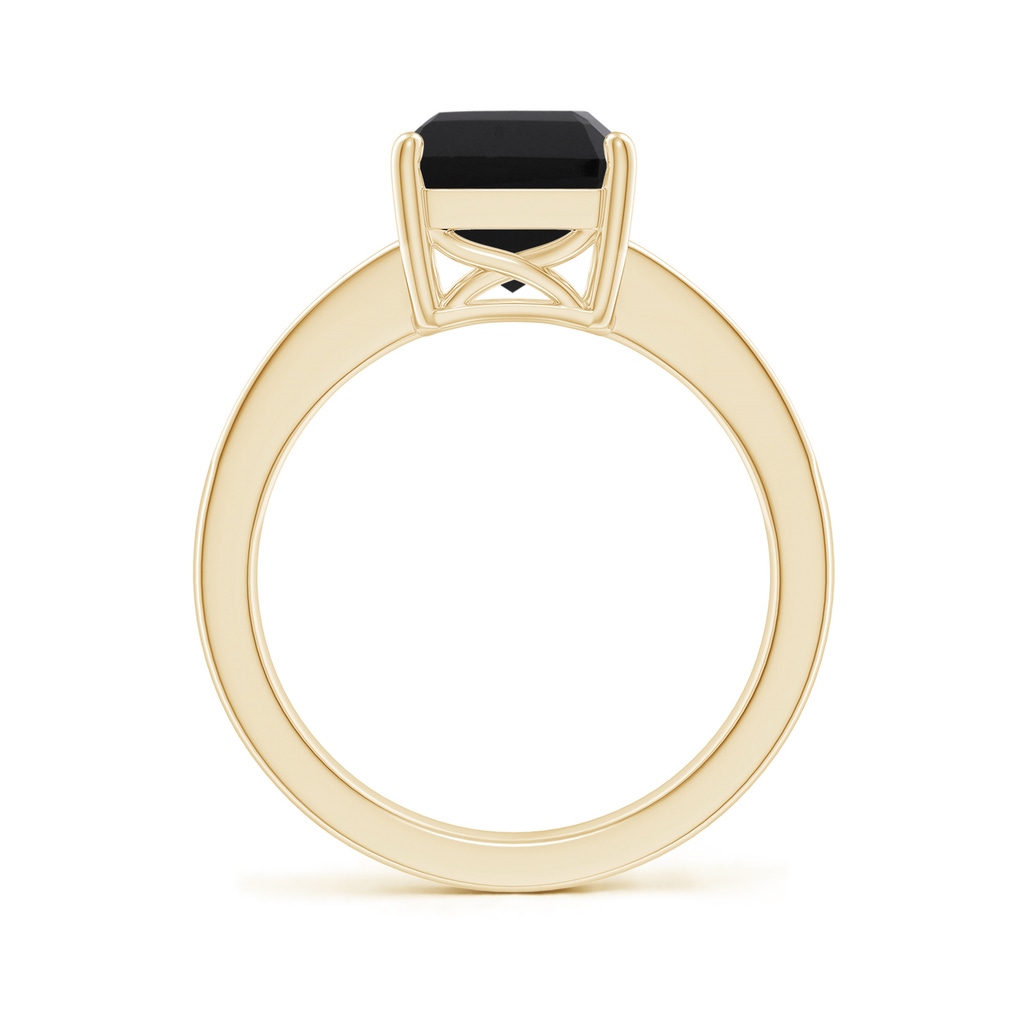 10x8mm AAA Octagonal Black Onyx Cocktail Ring with Diamonds in Yellow Gold - side_1