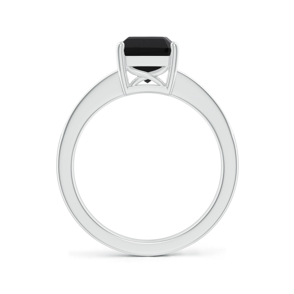 9x7mm AAA Octagonal Black Onyx Cocktail Ring with Diamonds in White Gold Side-1