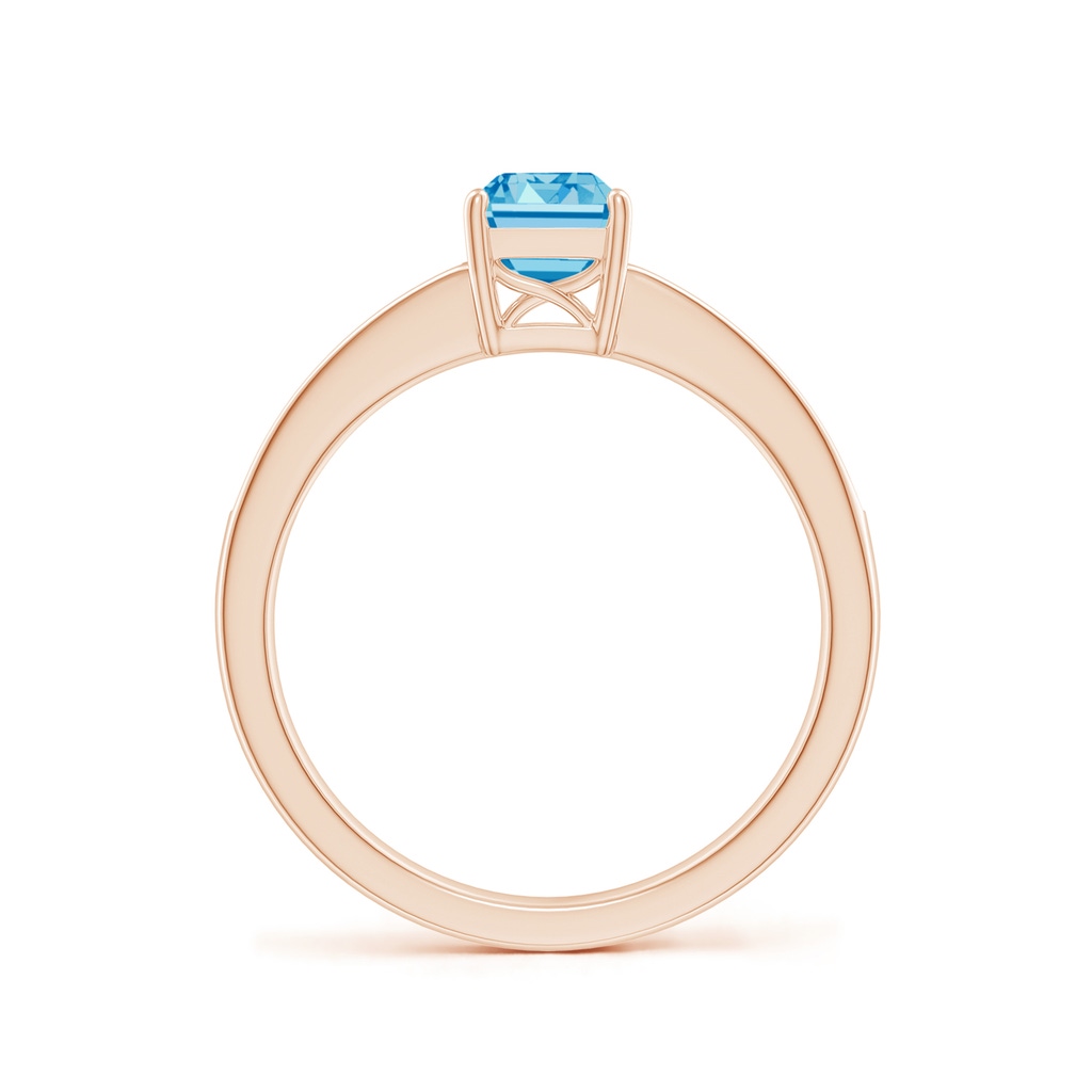7x5mm AAAA Octagonal Fancy Intense Blue Diamond Cocktail Ring in Rose Gold - side 199