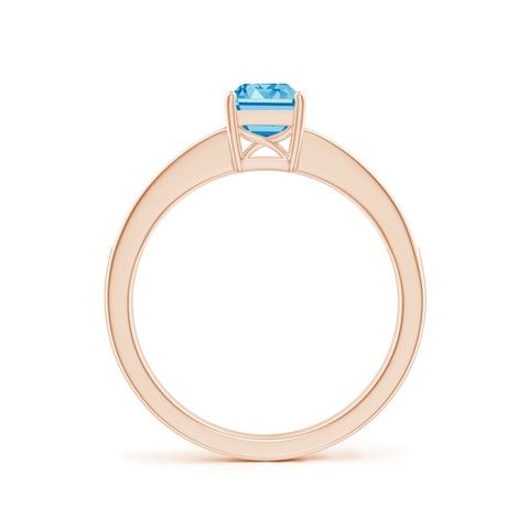 7x5mm AAAA Octagonal Fancy Intense Blue Diamond Cocktail Ring in Rose Gold