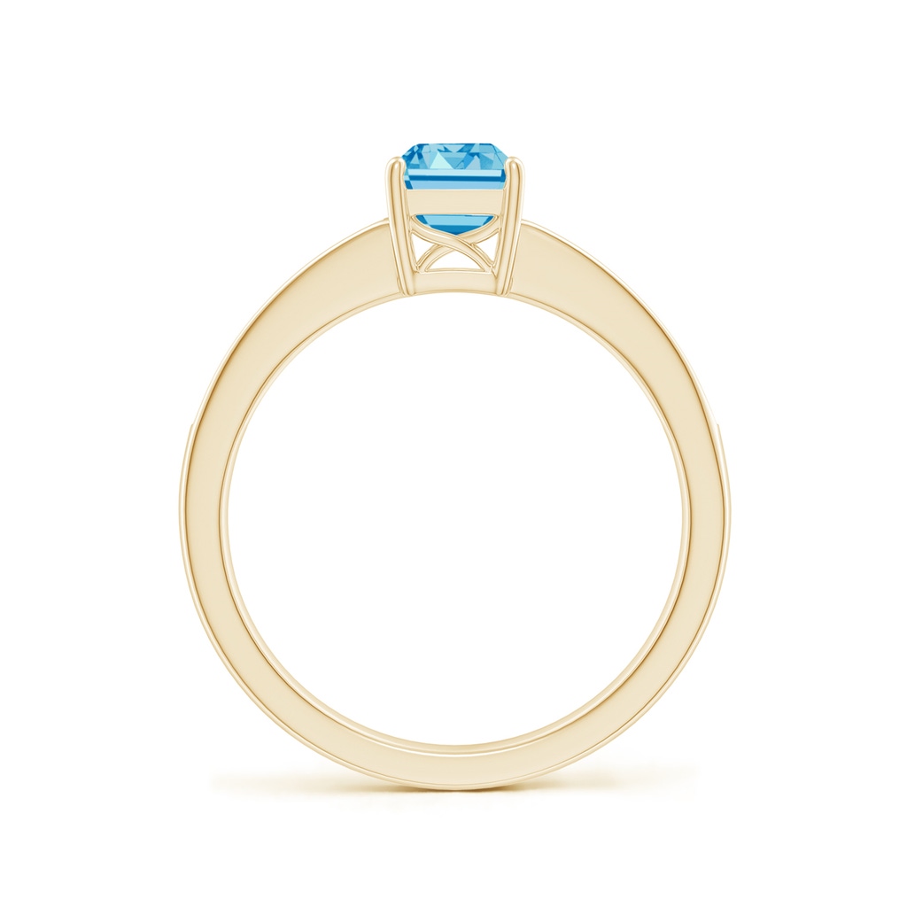 7x5mm AAAA Octagonal Fancy Intense Blue Diamond Cocktail Ring in Yellow Gold - side 199
