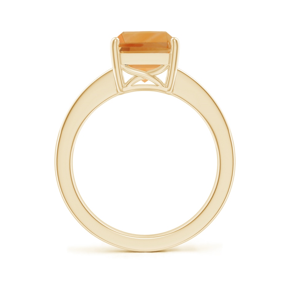 10x8mm A Octagonal Citrine Cocktail Ring with Diamonds in Yellow Gold side-1
