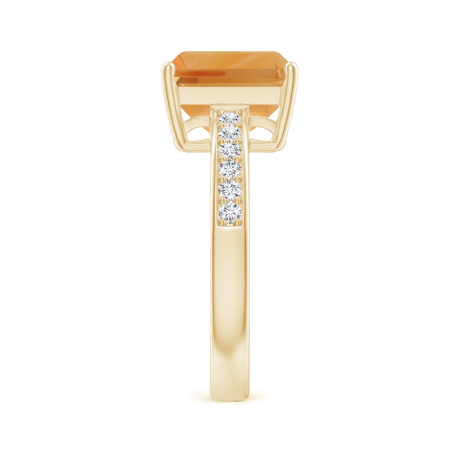 10x8mm A Octagonal Citrine Cocktail Ring with Diamonds in Yellow Gold side-2