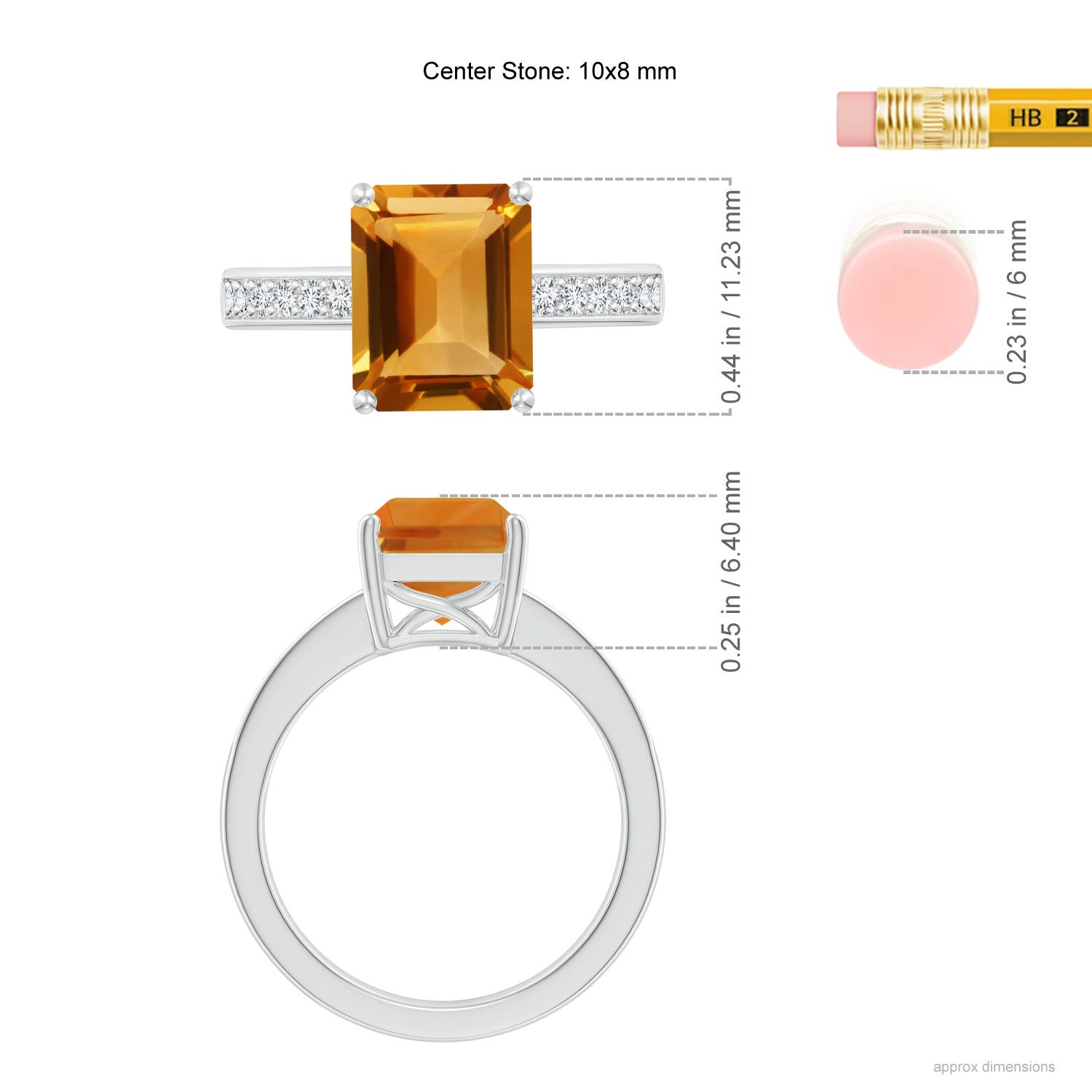 AA - Citrine / 3.27 CT / 14 KT White Gold