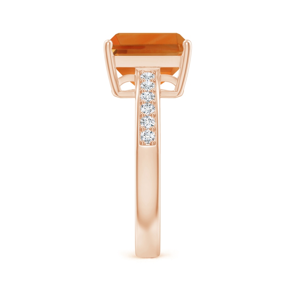 10x8mm AAA Octagonal Citrine Cocktail Ring with Diamonds in Rose Gold side-2