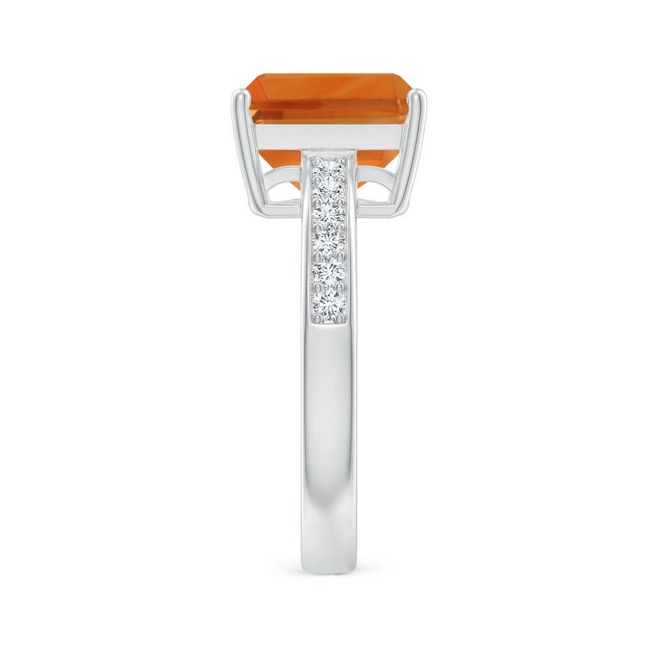 10x8mm AAA Octagonal Citrine Cocktail Ring with Diamonds in White Gold side-2