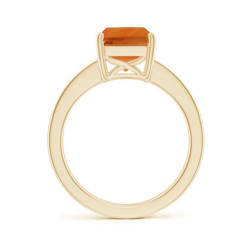 10x8mm AAA Octagonal Citrine Cocktail Ring with Diamonds in Yellow Gold Side-1