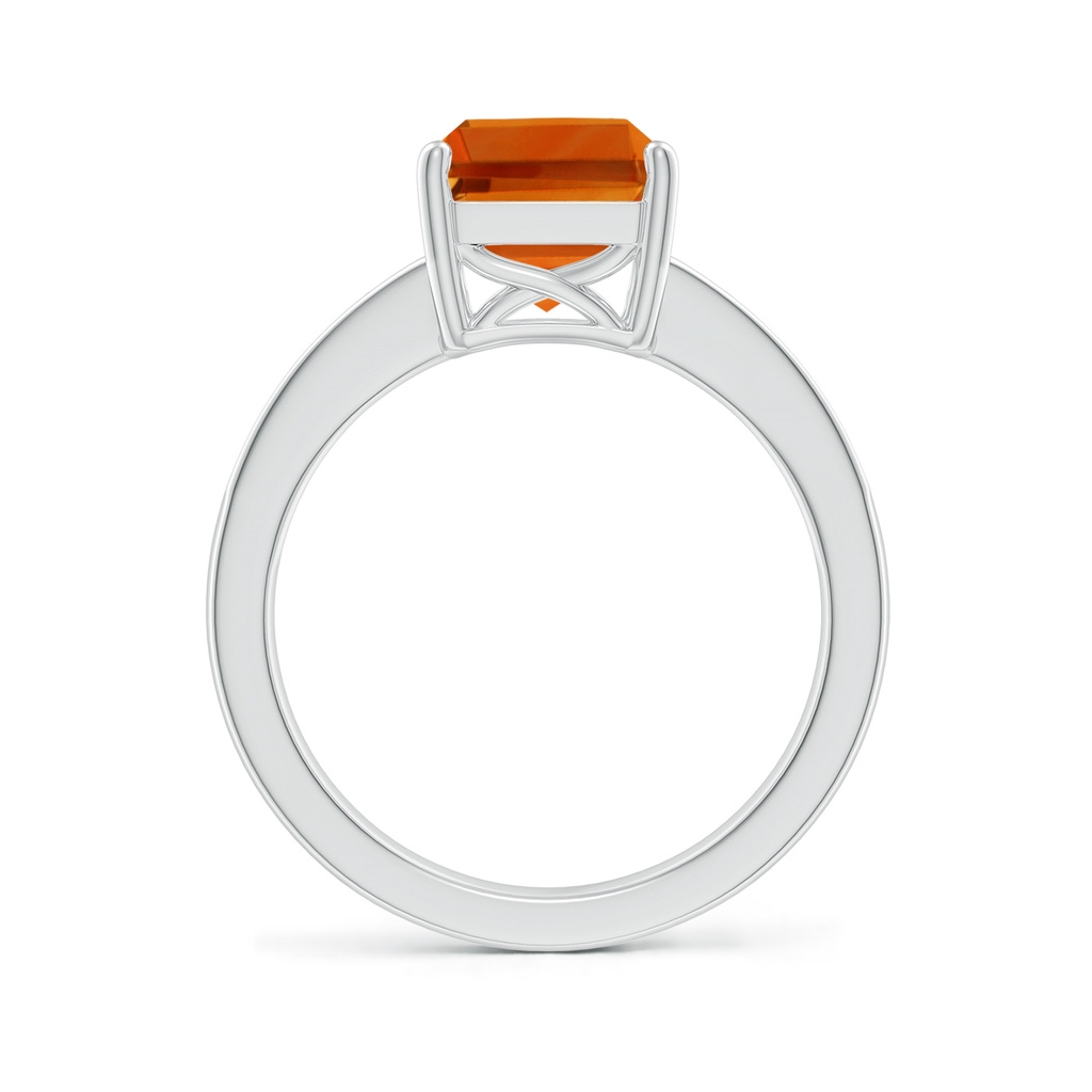 10x8mm AAAA Octagonal Citrine Cocktail Ring with Diamonds in P950 Platinum - side_1