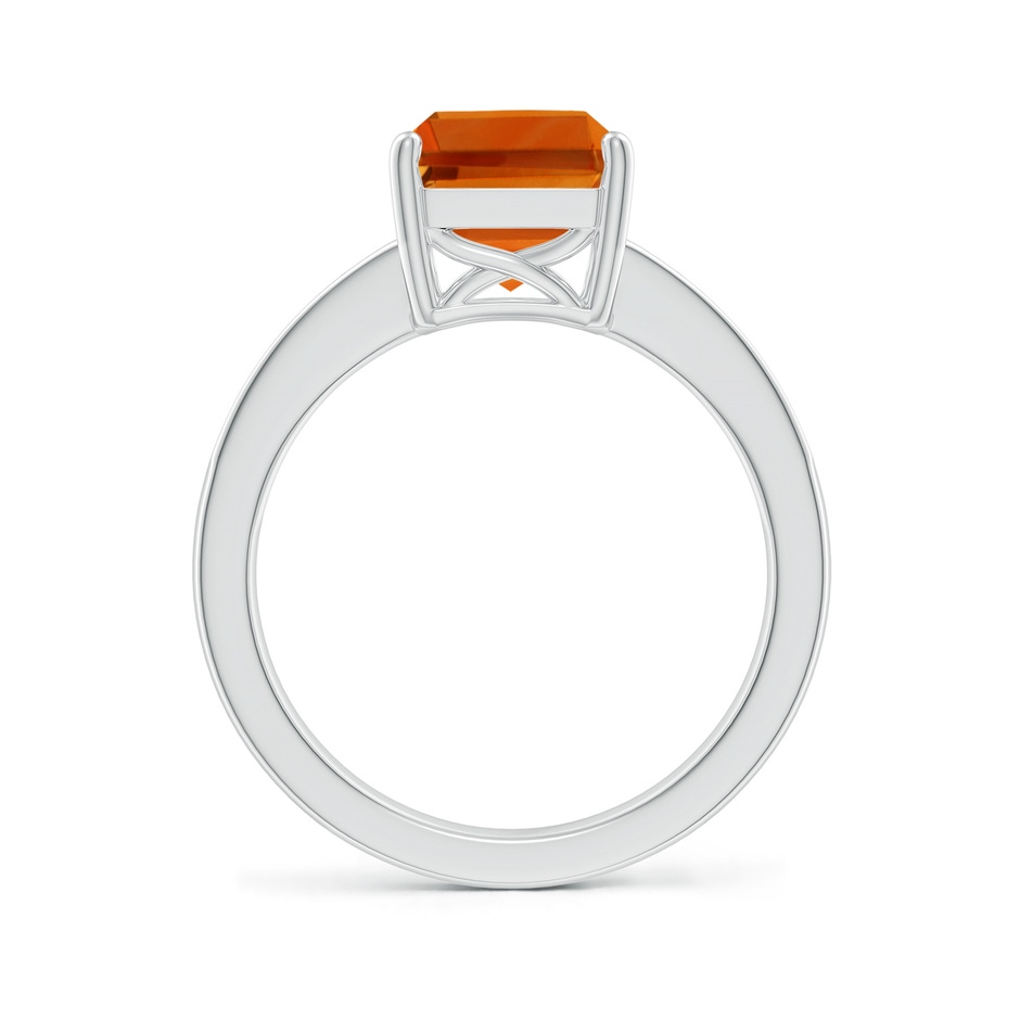 10x8mm AAAA Octagonal Citrine Cocktail Ring with Diamonds in P950 Platinum side-1