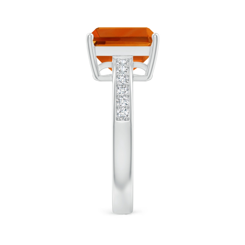 10x8mm AAAA Octagonal Citrine Cocktail Ring with Diamonds in P950 Platinum side-2