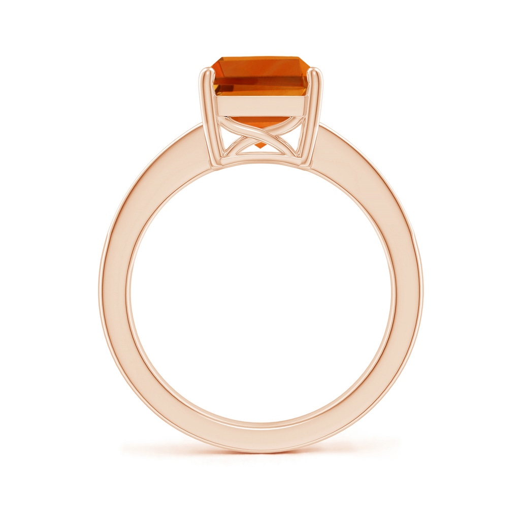 10x8mm AAAA Octagonal Citrine Cocktail Ring with Diamonds in Rose Gold - side_1