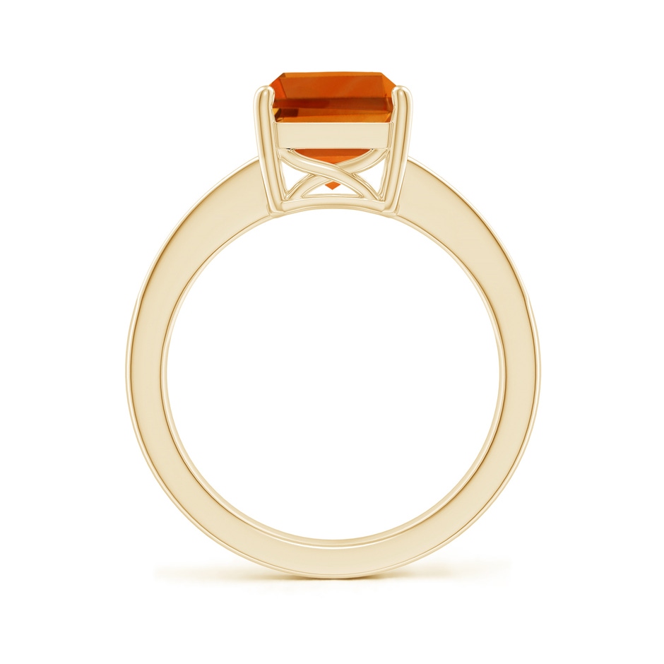 10x8mm AAAA Octagonal Citrine Cocktail Ring with Diamonds in Yellow Gold side-1