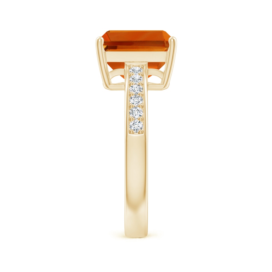 10x8mm AAAA Octagonal Citrine Cocktail Ring with Diamonds in Yellow Gold side-2