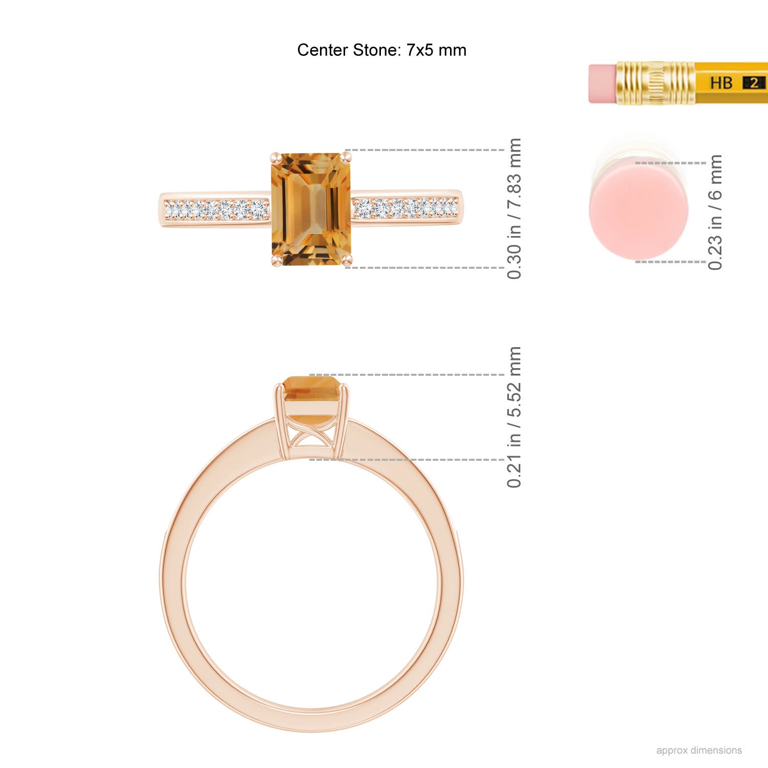 A - Citrine / 1.18 CT / 14 KT Rose Gold