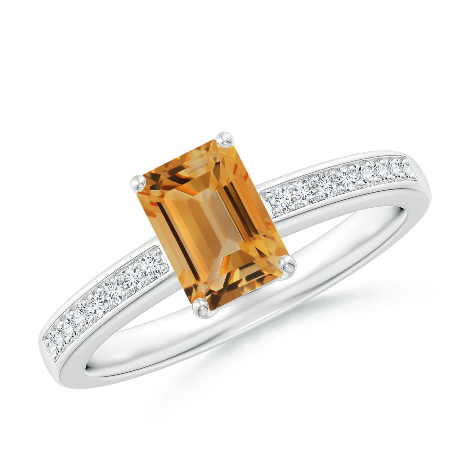 A - Citrine / 1.18 CT / 14 KT White Gold