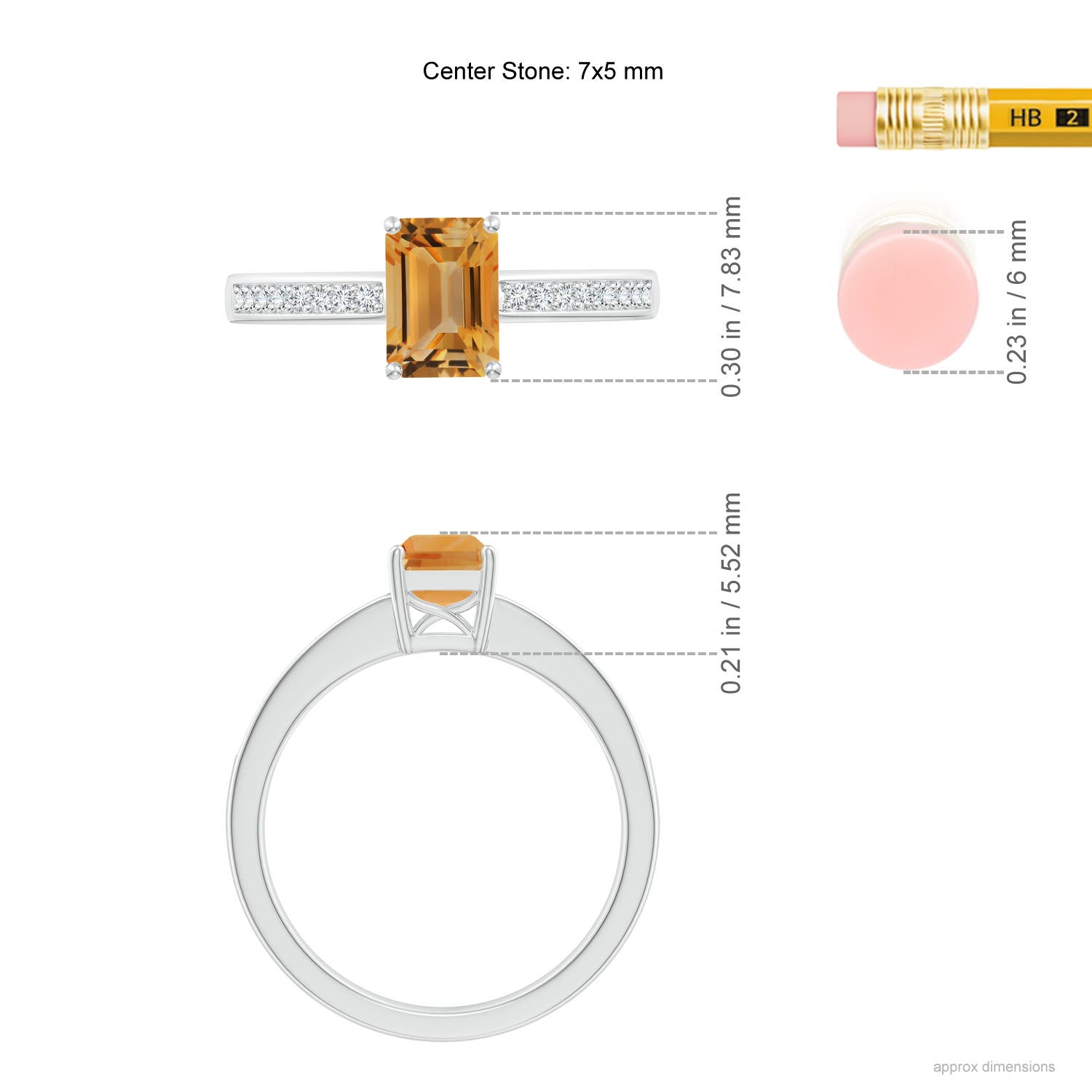 A - Citrine / 1.18 CT / 14 KT White Gold