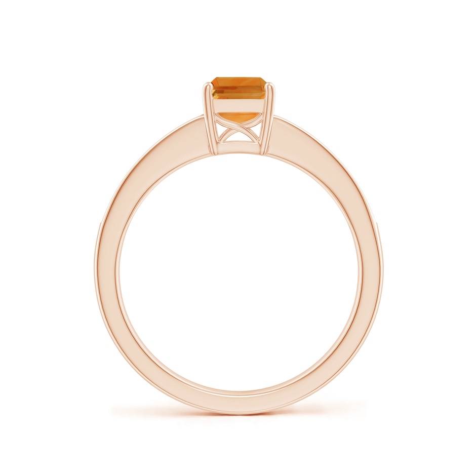 7x5mm AA Octagonal Citrine Cocktail Ring with Diamonds in Rose Gold side-1