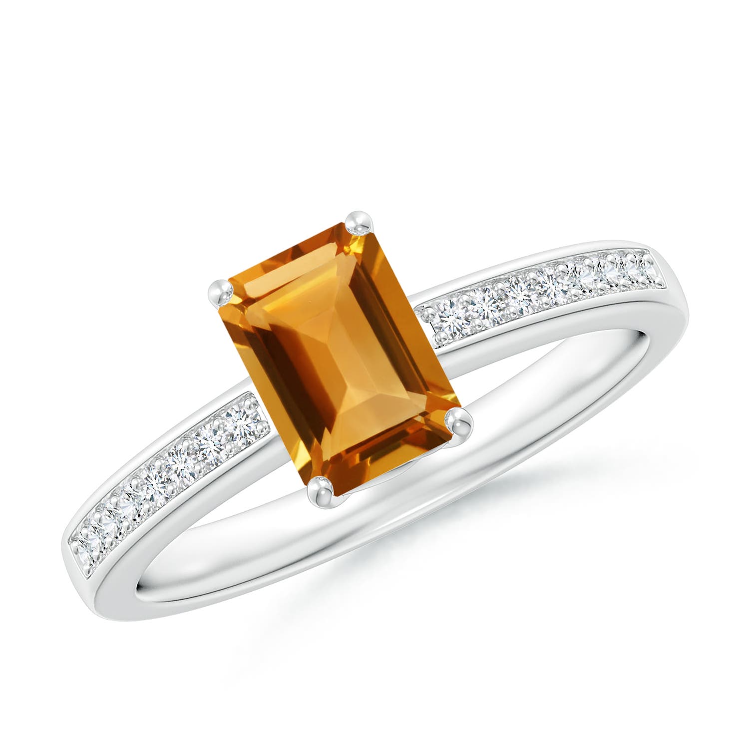 AA - Citrine / 1.18 CT / 14 KT White Gold