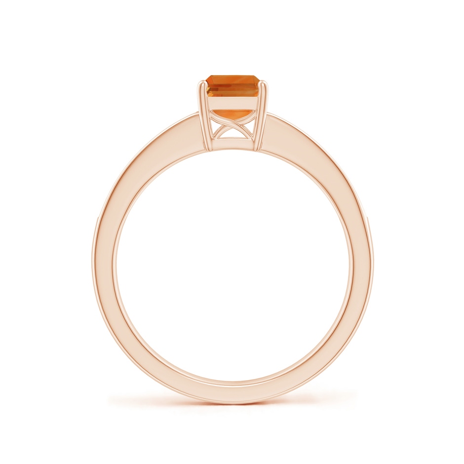 7x5mm AAA Octagonal Citrine Cocktail Ring with Diamonds in Rose Gold side-1