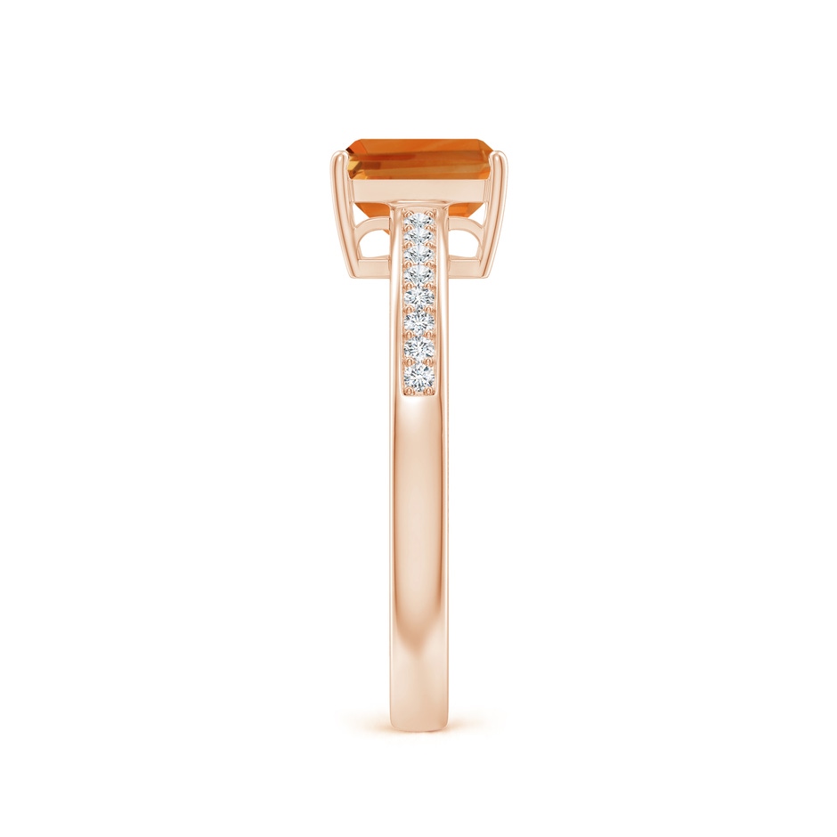 7x5mm AAA Octagonal Citrine Cocktail Ring with Diamonds in Rose Gold side-2