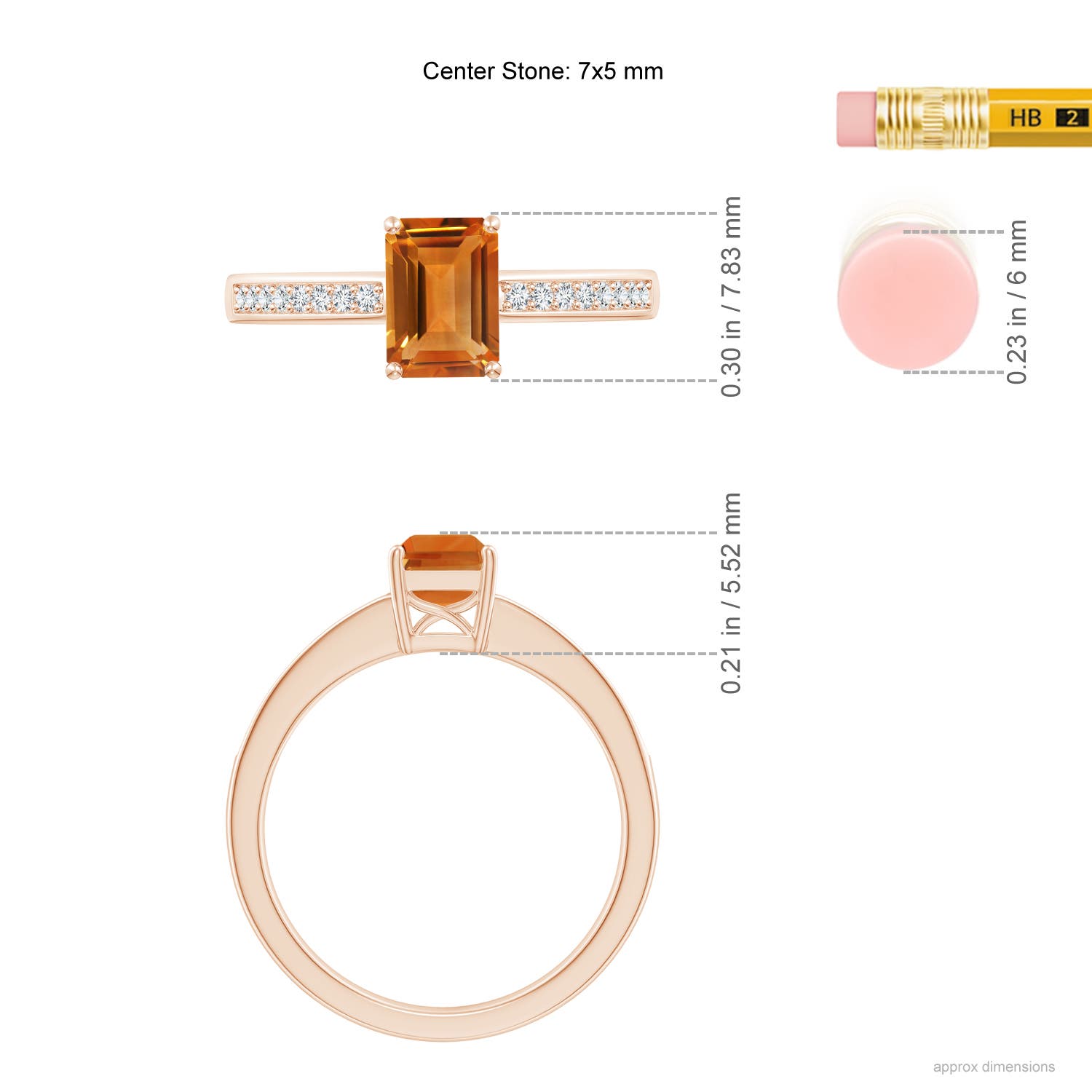 AAA - Citrine / 1.18 CT / 14 KT Rose Gold