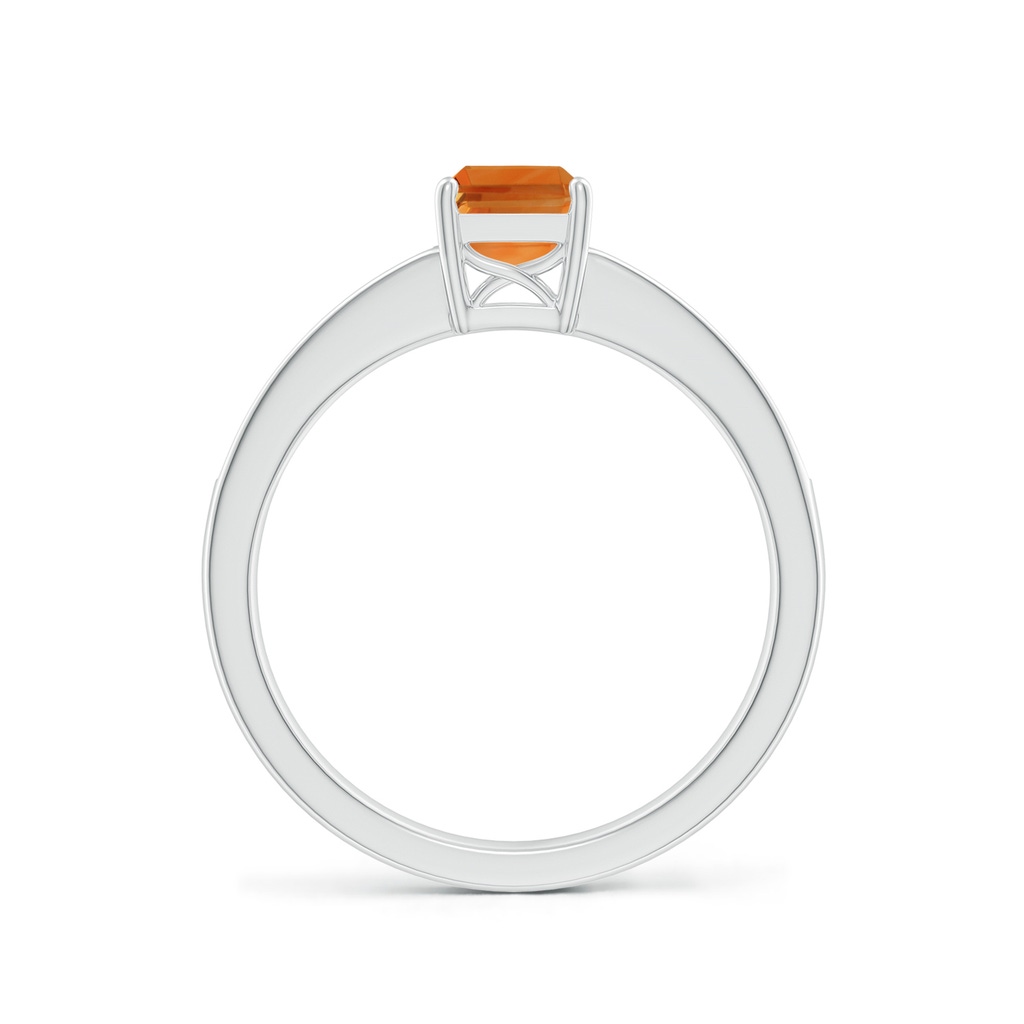 7x5mm AAA Octagonal Citrine Cocktail Ring with Diamonds in White Gold - side_1