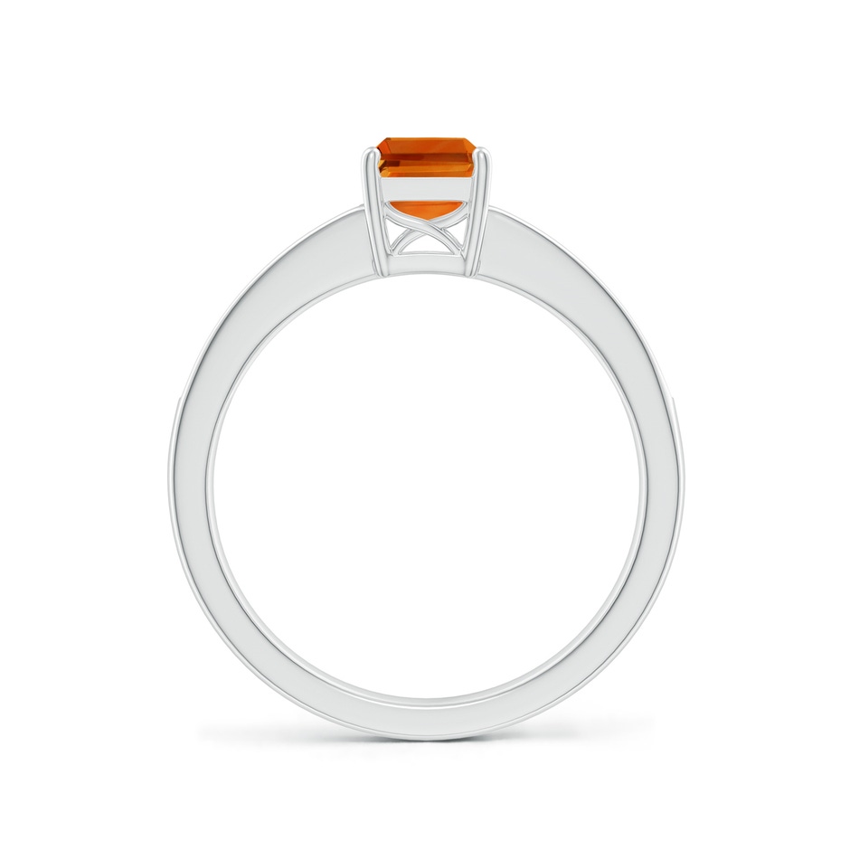 7x5mm AAAA Octagonal Citrine Cocktail Ring with Diamonds in P950 Platinum side-1