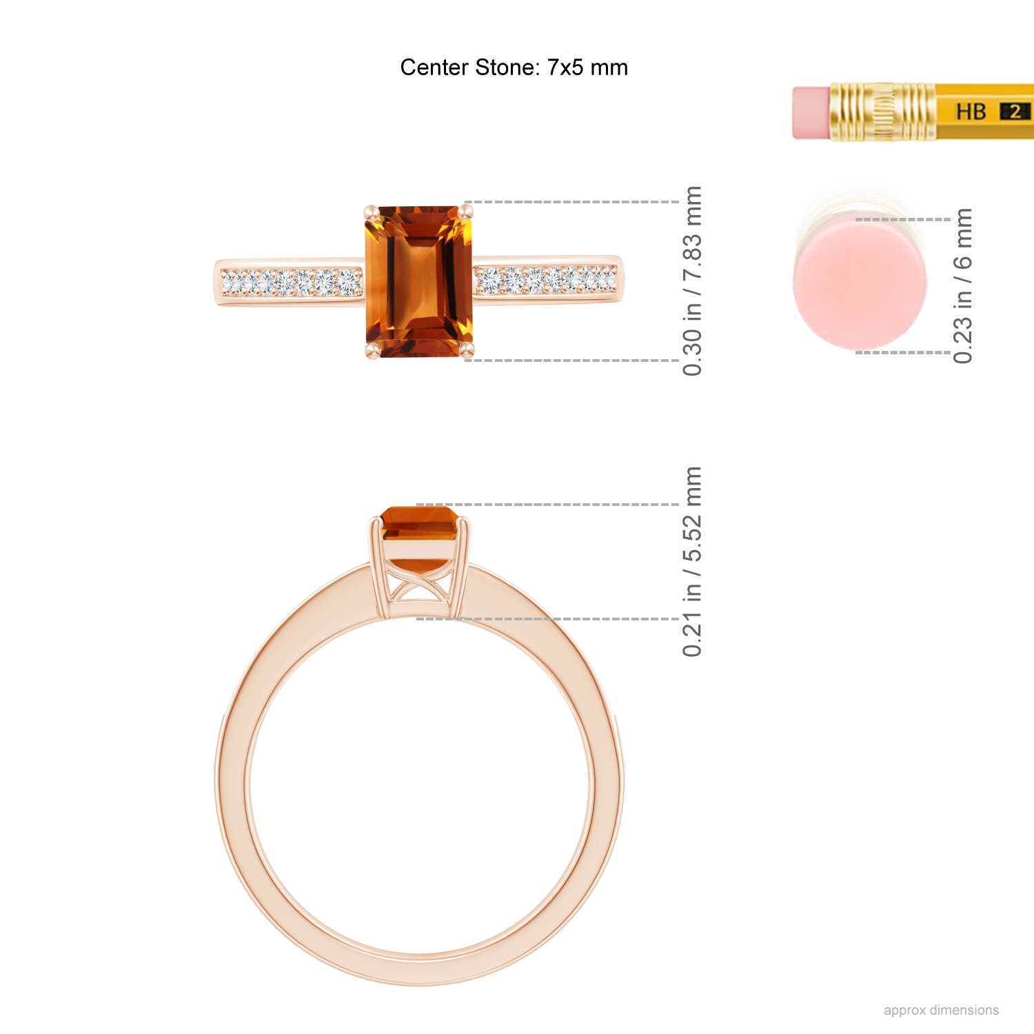 AAAA - Citrine / 1.18 CT / 14 KT Rose Gold