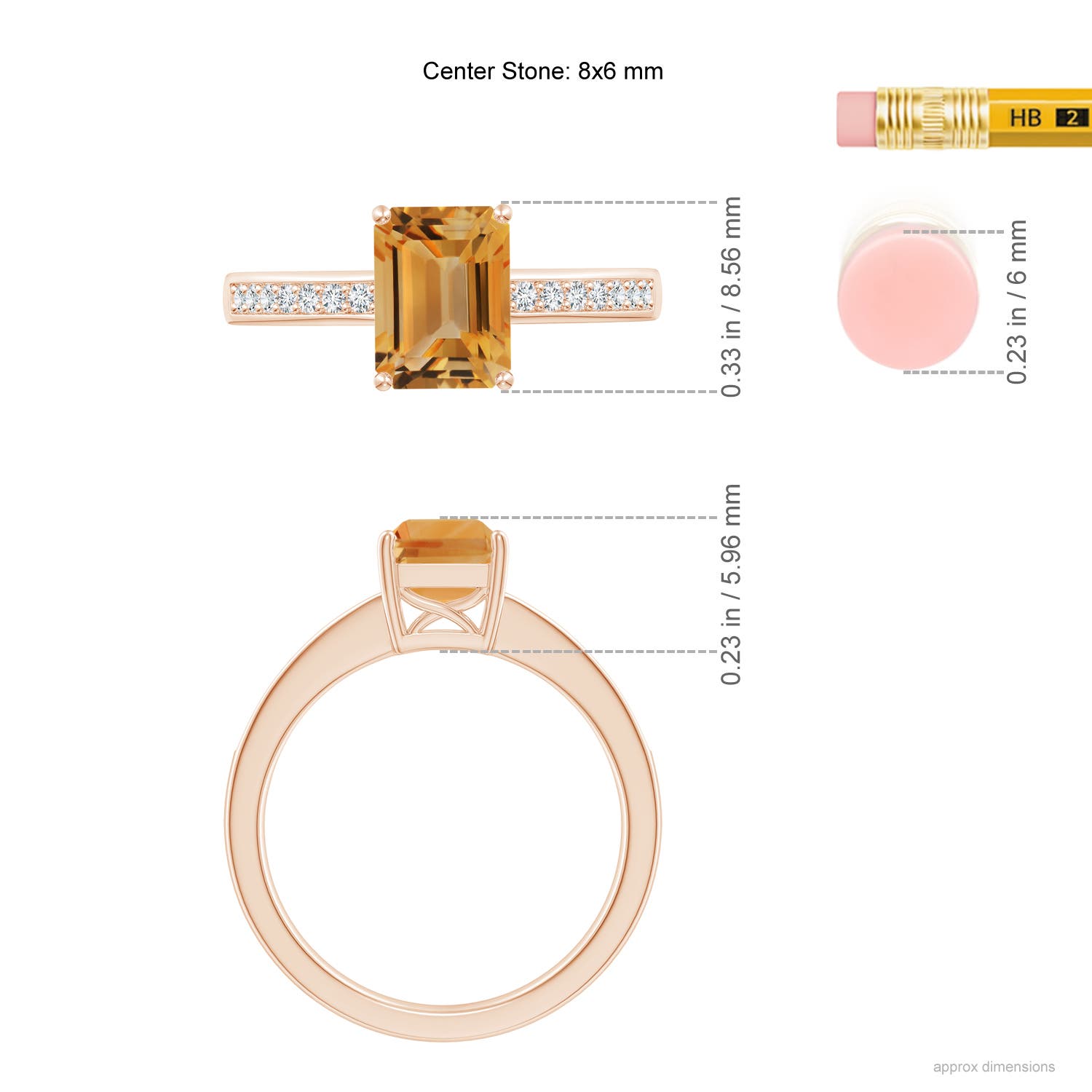 A - Citrine / 1.64 CT / 14 KT Rose Gold